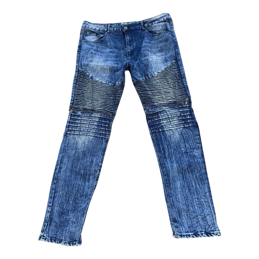 Denim & Rivets Premium Skinny Leg Jeans Men's 38 Blue Denim Light Wash 5-Pockets